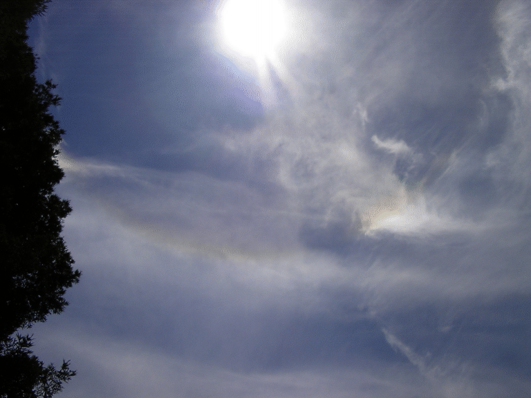 Rainbow in sky at noon
